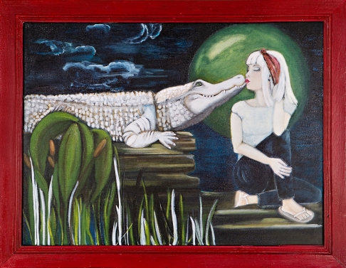 The Kiss by Nancy Wolfe Kimberly | Black gesso, black India ink, acrylic paint, molding paste, varnish on canvas. Framed in reclaimed w The Kiss